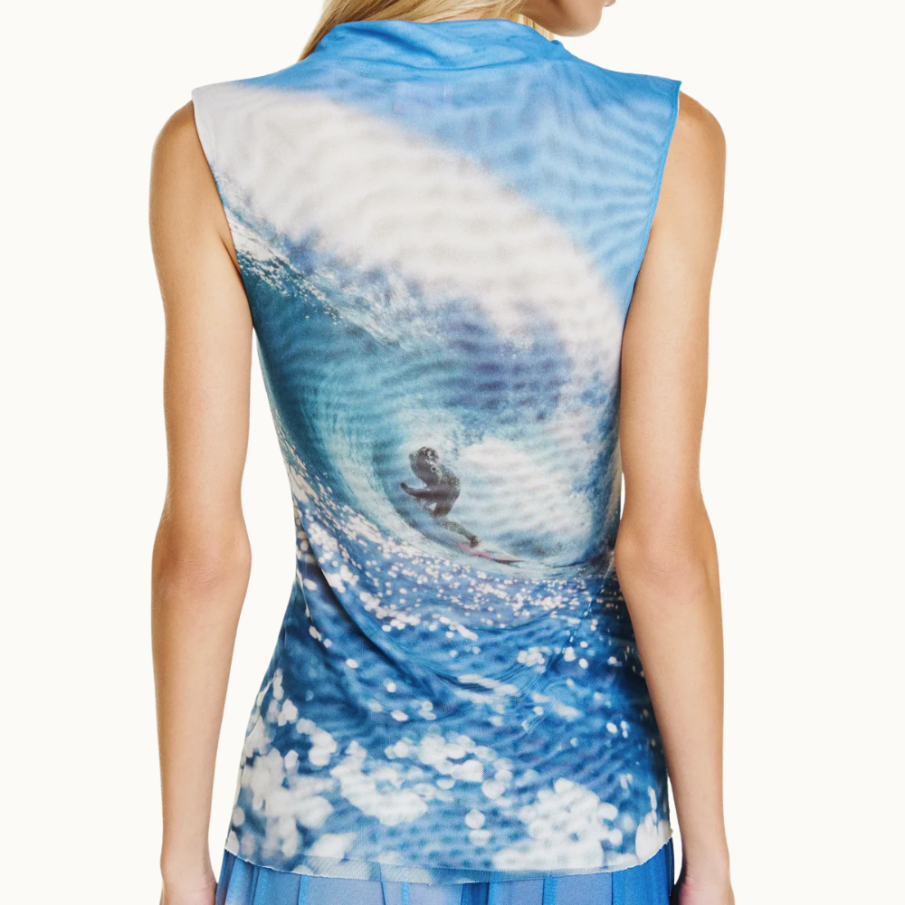 BLUSA SEM MANGA TULE SURF