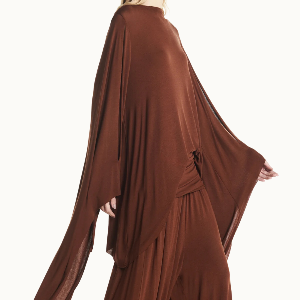 BLUSA AMPLA MANGA COM PONTA MALHA