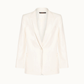 Blazer De Algodão Com Linho Reto Detalhe Bolsos Oversized
