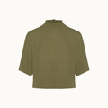 Blusa De Malha Crepe Gola Alta Com Ziper