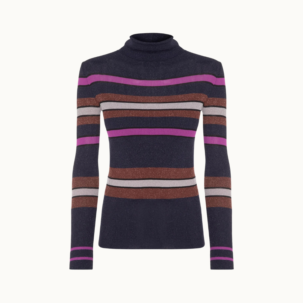 Blusa De Tricot Com Lurex Listras Colors