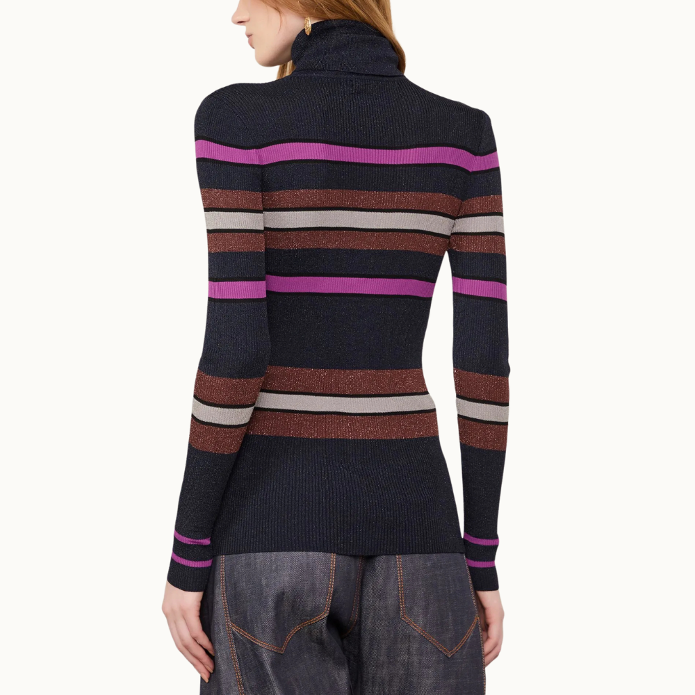 Blusa De Tricot Com Lurex Listras Colors
