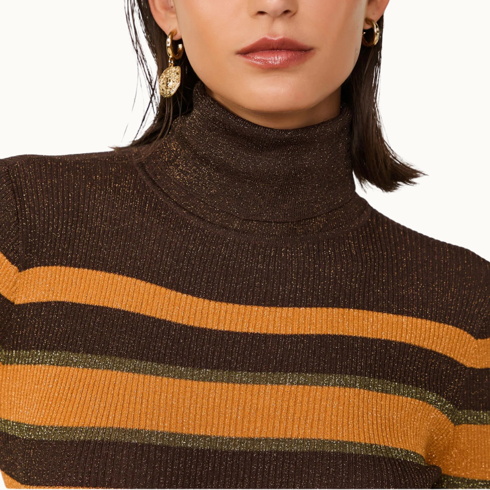 Blusa De Tricot Com Lurex Listras Colors