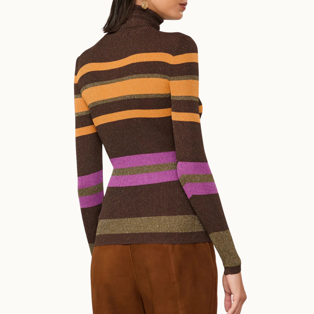 Blusa De Tricot Com Lurex Listras Colors