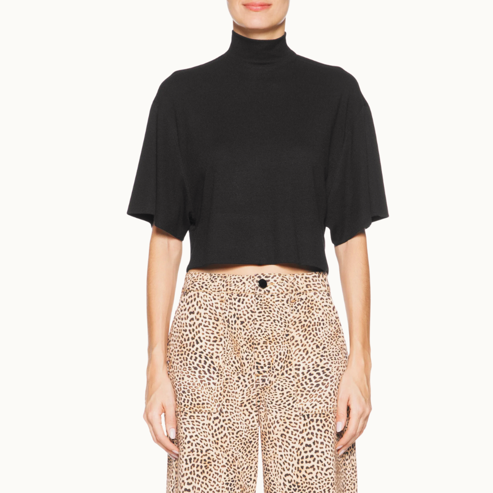 Blusa Feminina Malha Crepe Preto Animale