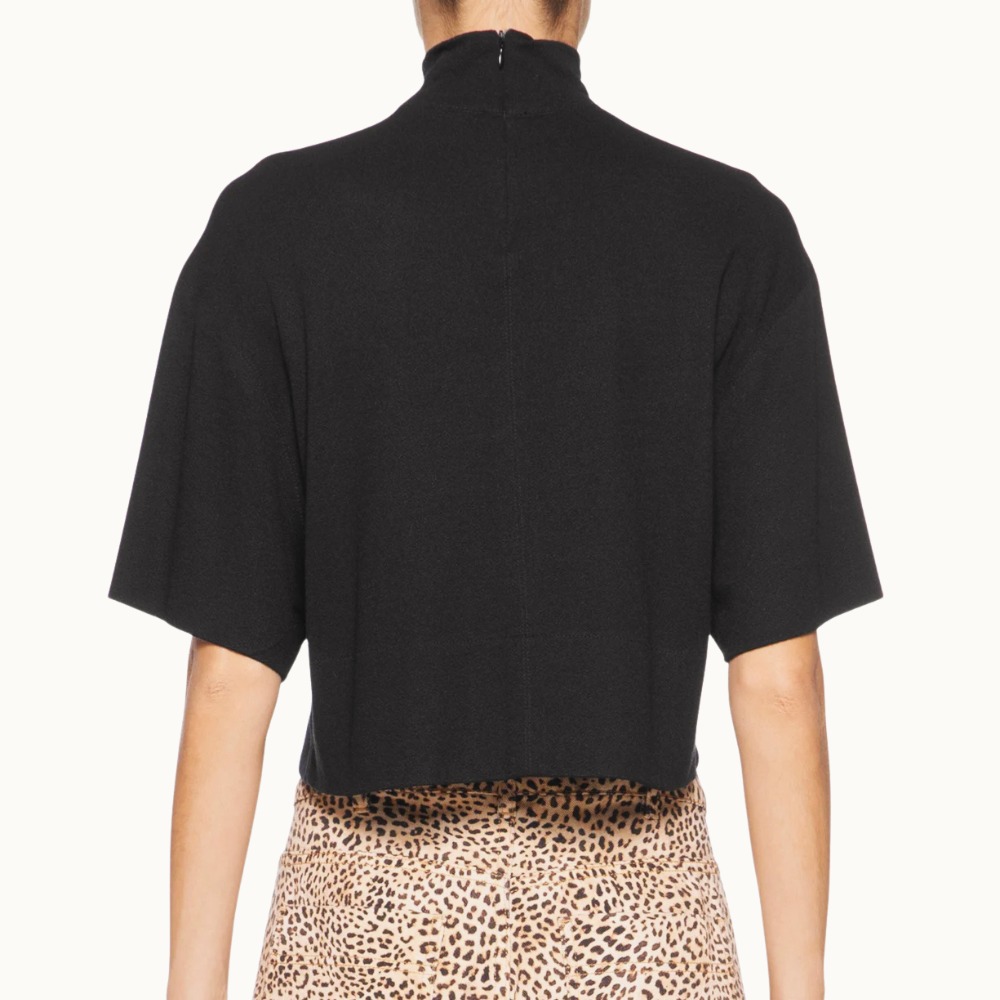 Blusa Feminina Malha Crepe Preto Animale