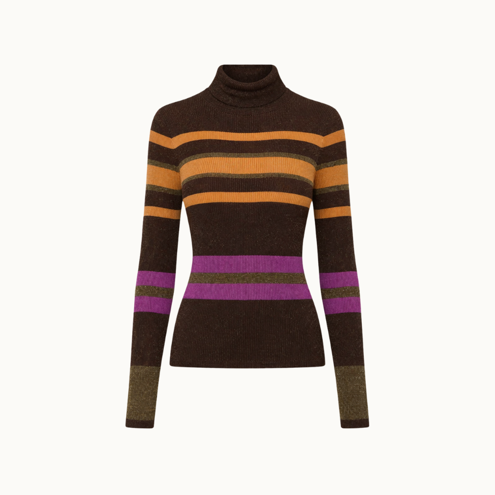 Blusa De Tricot Com Lurex Listras Colors