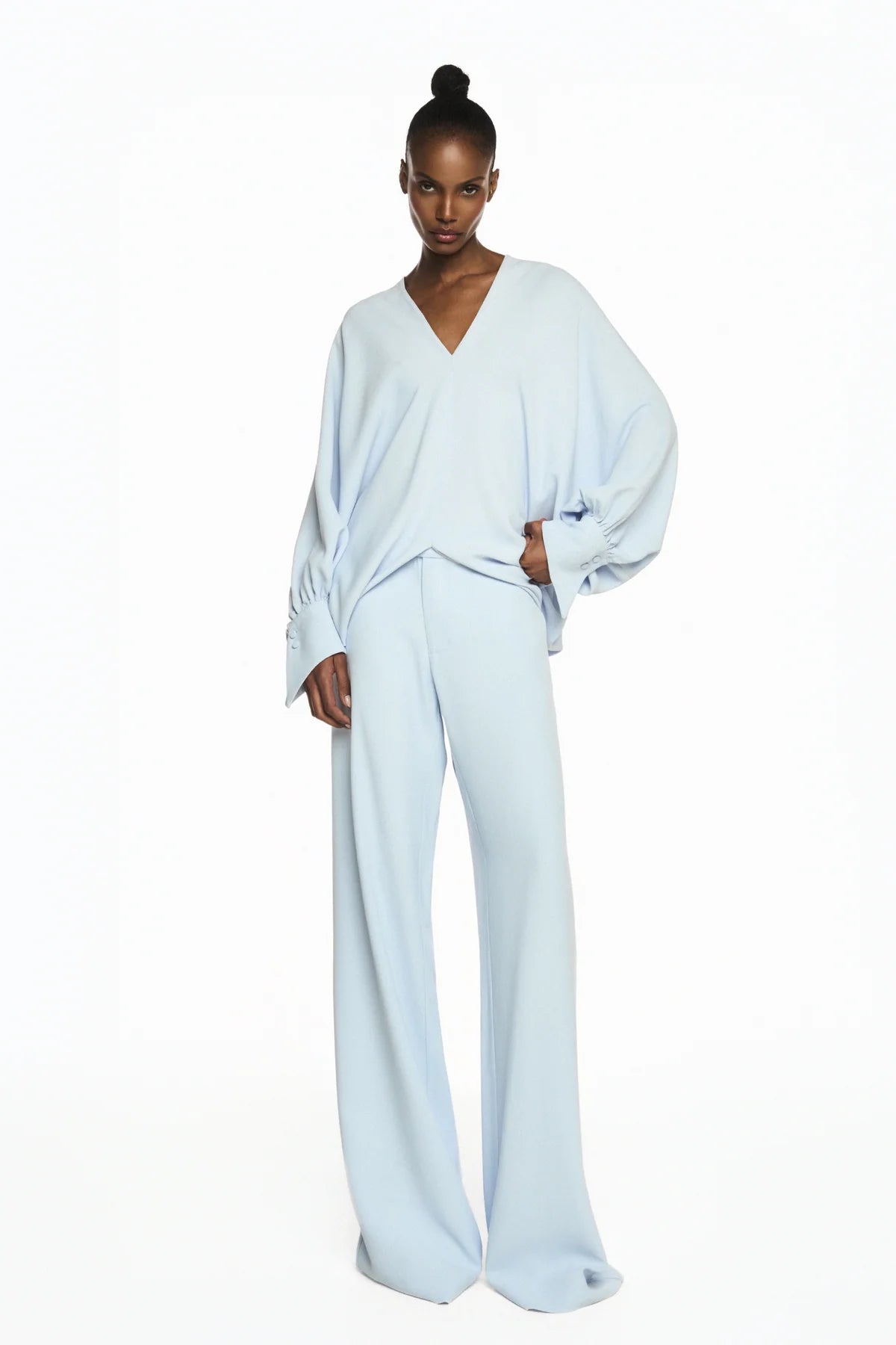 CALÇA ALFAIATARIA CREPE HEAVY PATOU AZUL