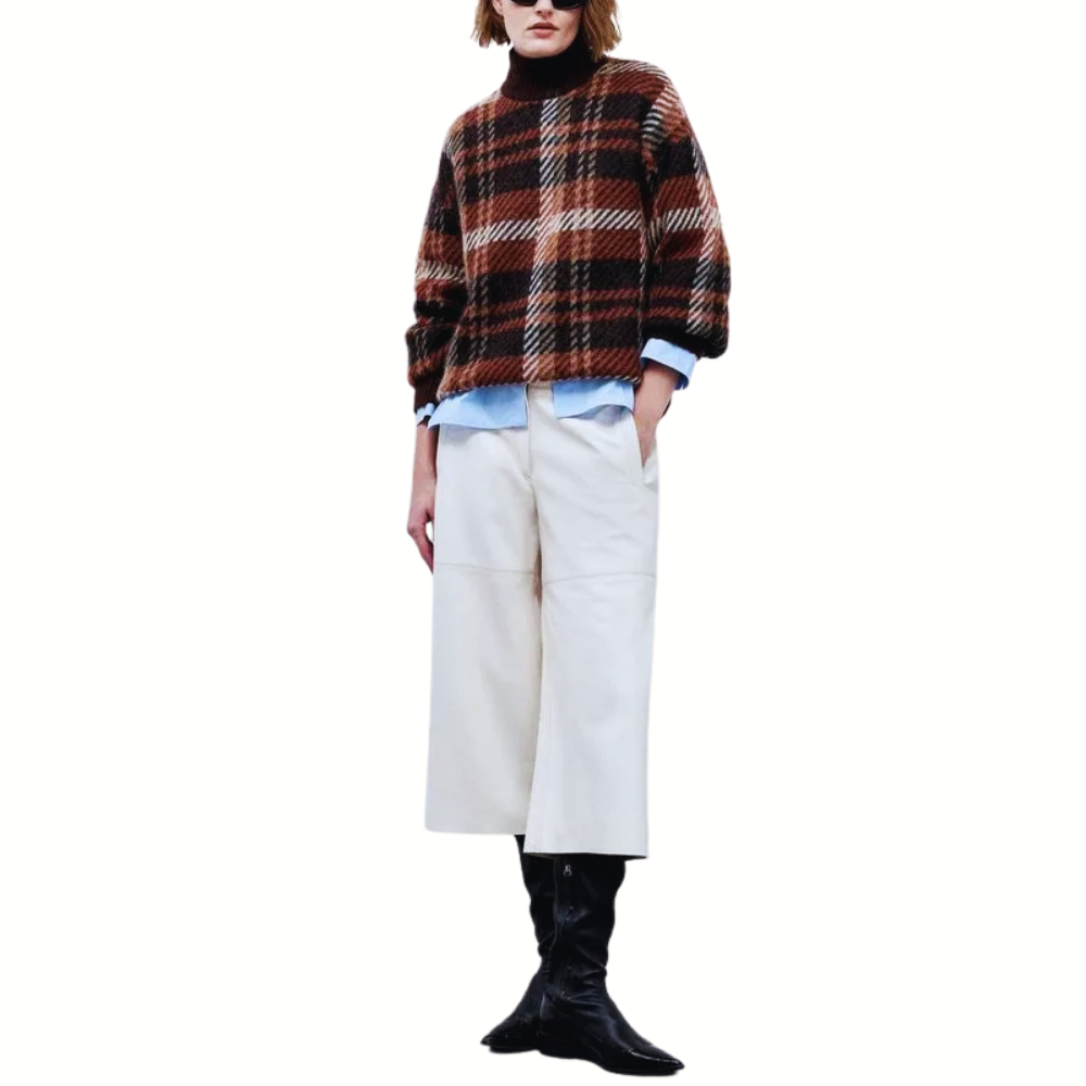 CALÇA COURO LILA