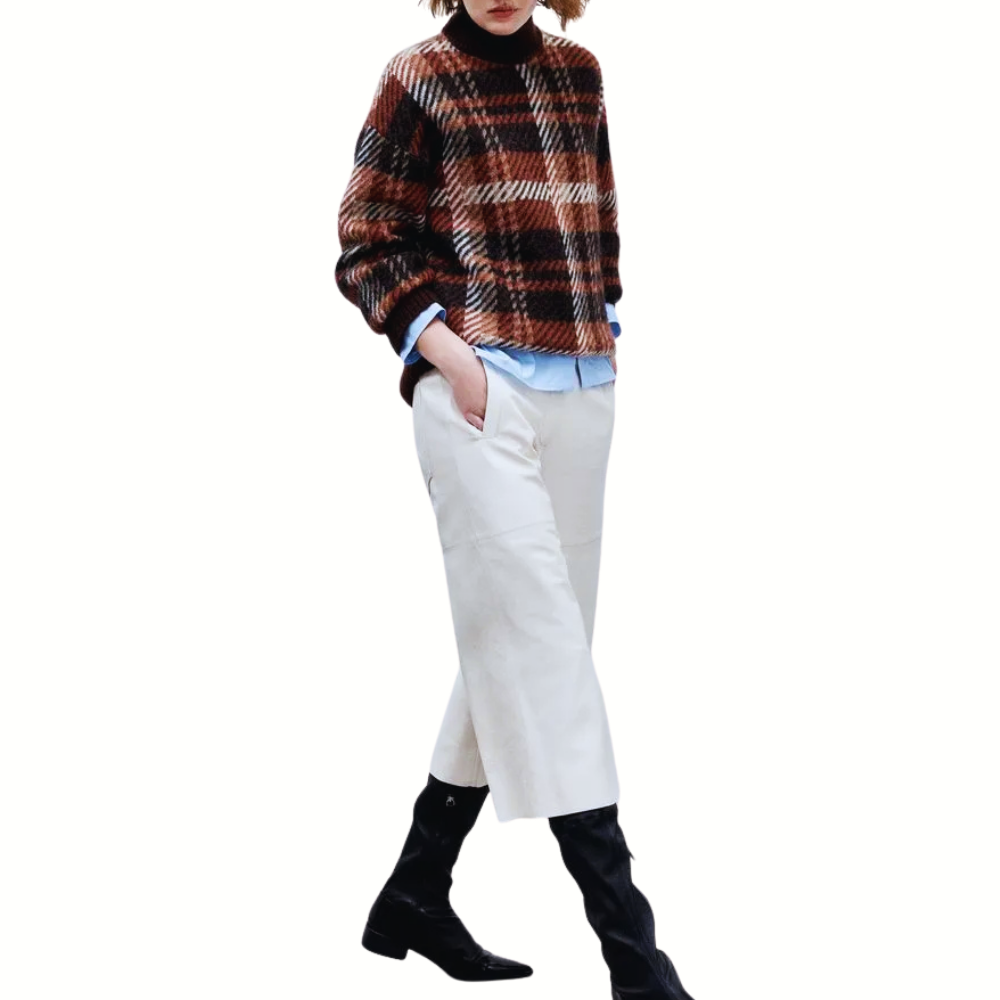 CALÇA COURO LILA