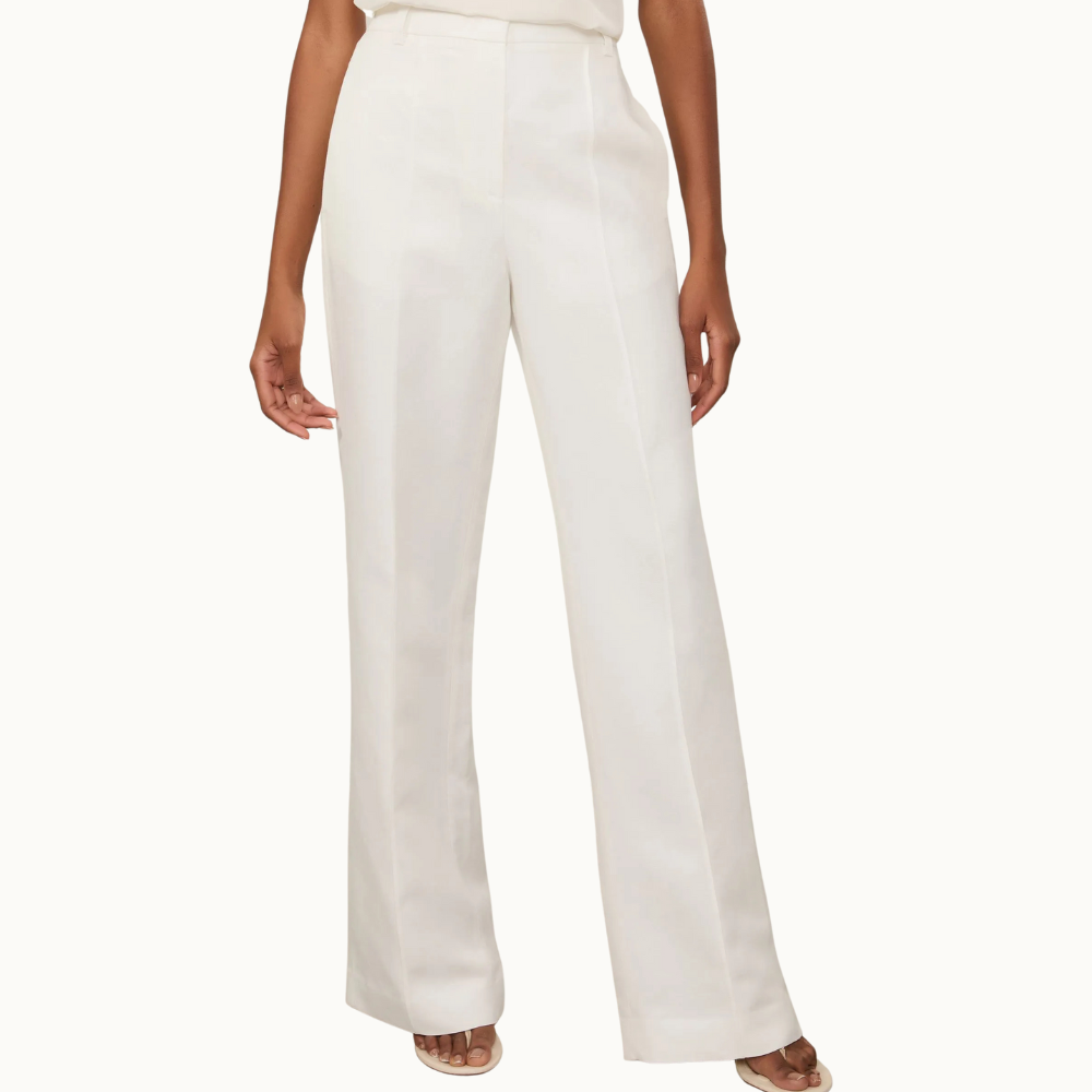 CALÇA RETA DE ALFAIATARIA COM NERVURA NA FRENTE