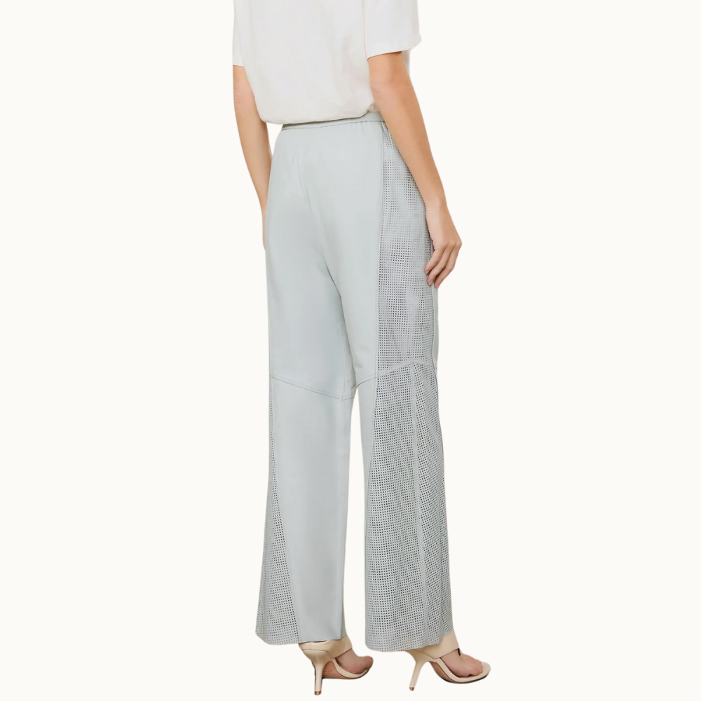 CALCA DE COURO MIX TEXTURA AMARRACAO