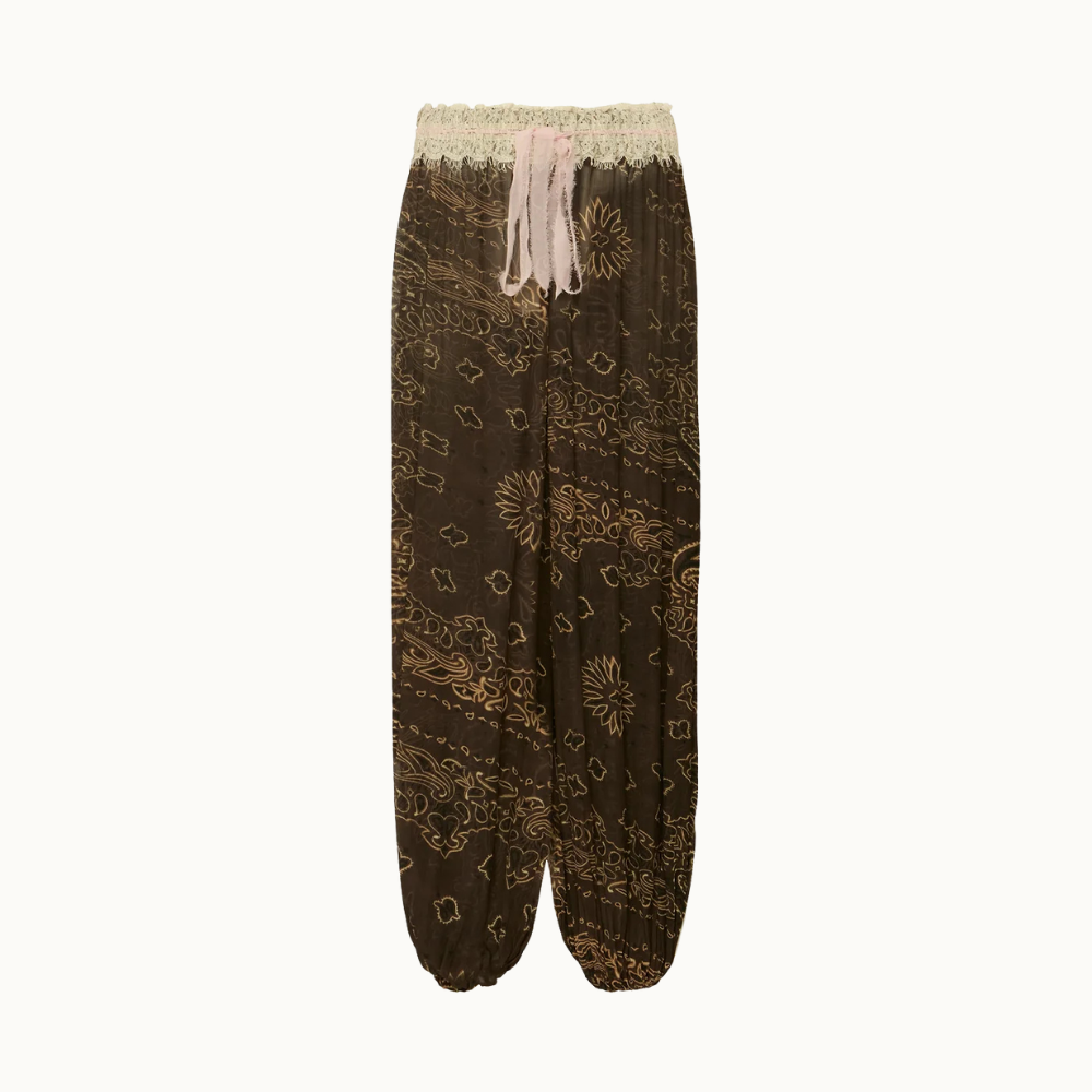 CALÇA ELÁSTICO CINTURA E BARRA CHIFFON BANDANA