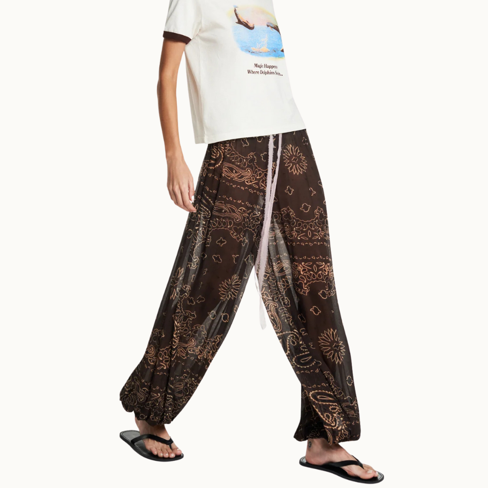 CALÇA ELÁSTICO CINTURA E BARRA CHIFFON BANDANA