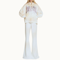 CALÇA FLARE DE MOLETOM OFF WHITE