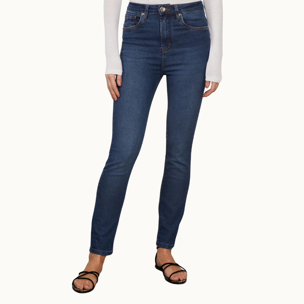 CALCA JEANS SKINNY BASIC HIGH WASHED