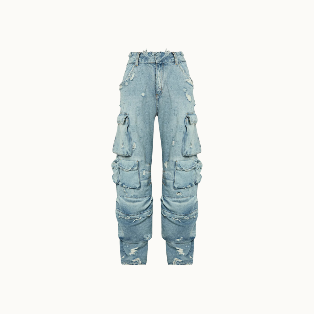 CALÇA JEANS MÚLTIPLOS BOLSOS