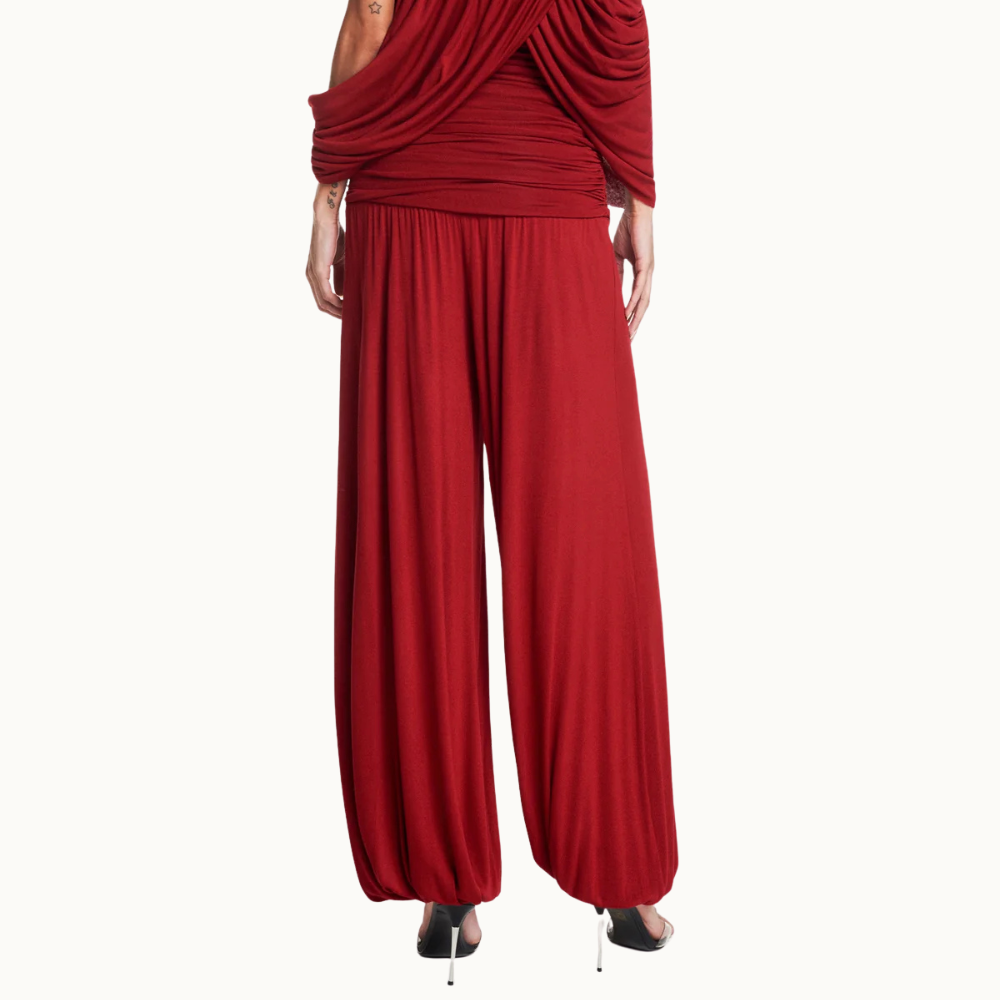 CALÇA PALA DRAPEADA ELÁSTICO