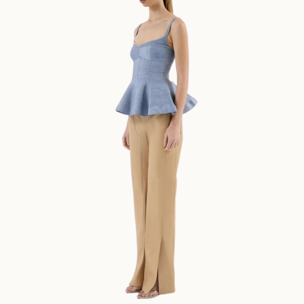 CALÇA TRANSPASSADA COURO URSULA