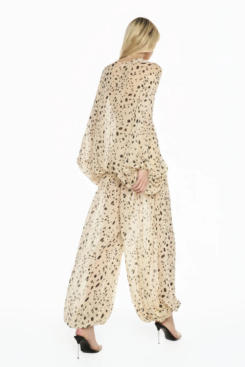 CALÇA PALA E BARRA LASTEX CHIFFON DÁLMATA
