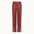 CALCA DE COURO LISTRA LATERAL BOTOES