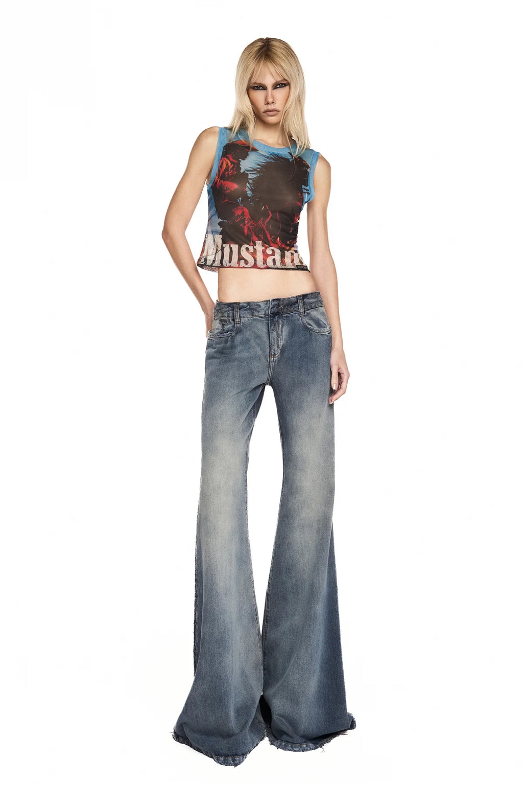 CALÇA JEANS FLARE BOCA DE SINO