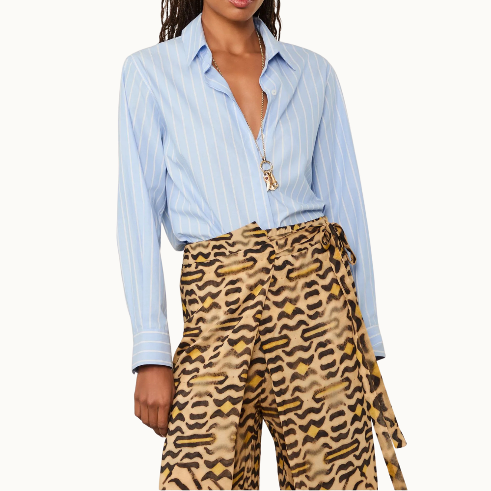 CAMISA DE TRICOLINE RISCAS AMPLA