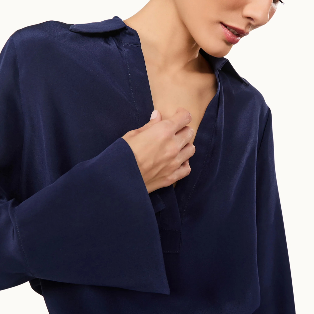 CAMISA SEDA POLO AZUL