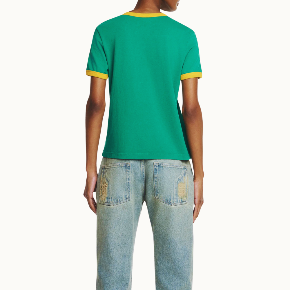 CAMISETA BABY LOOK BRASIL VERDE E AMARELO