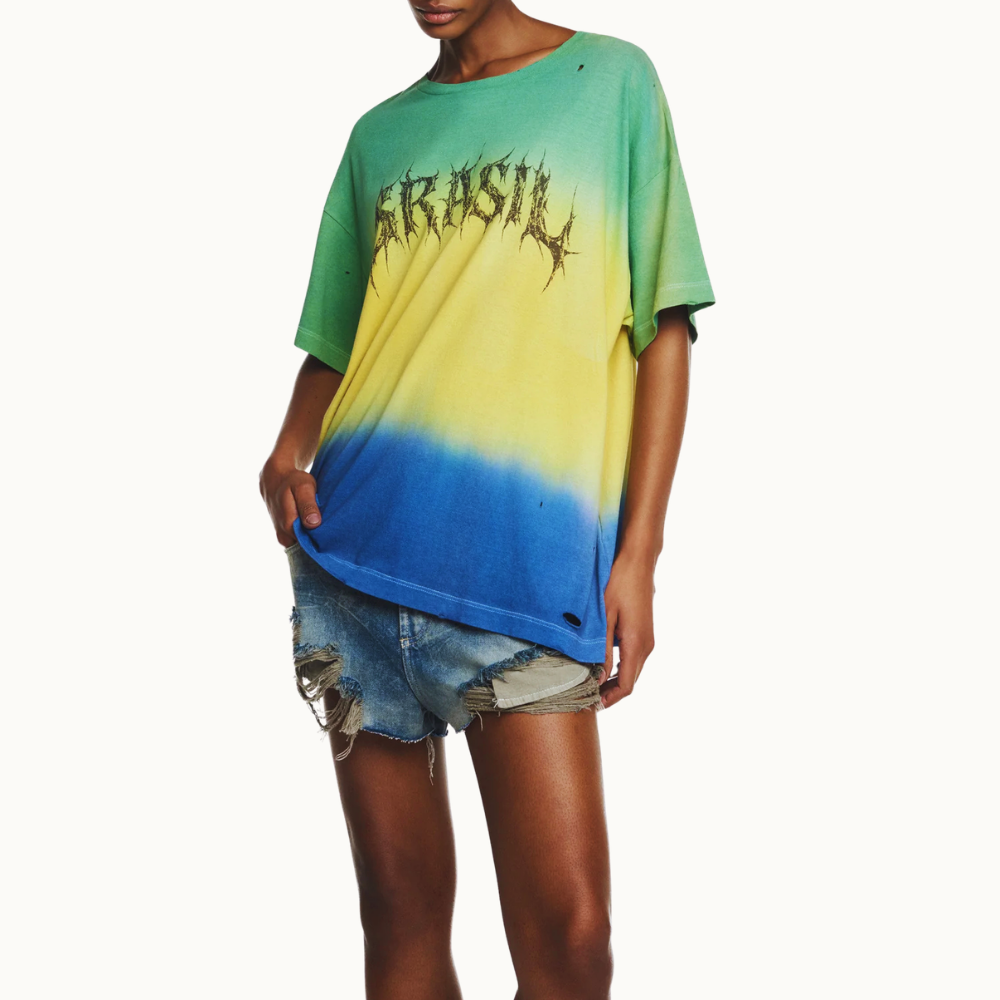 CAMISETA BRASIL DEGRADÊ VERDE AZUL E AMARELO