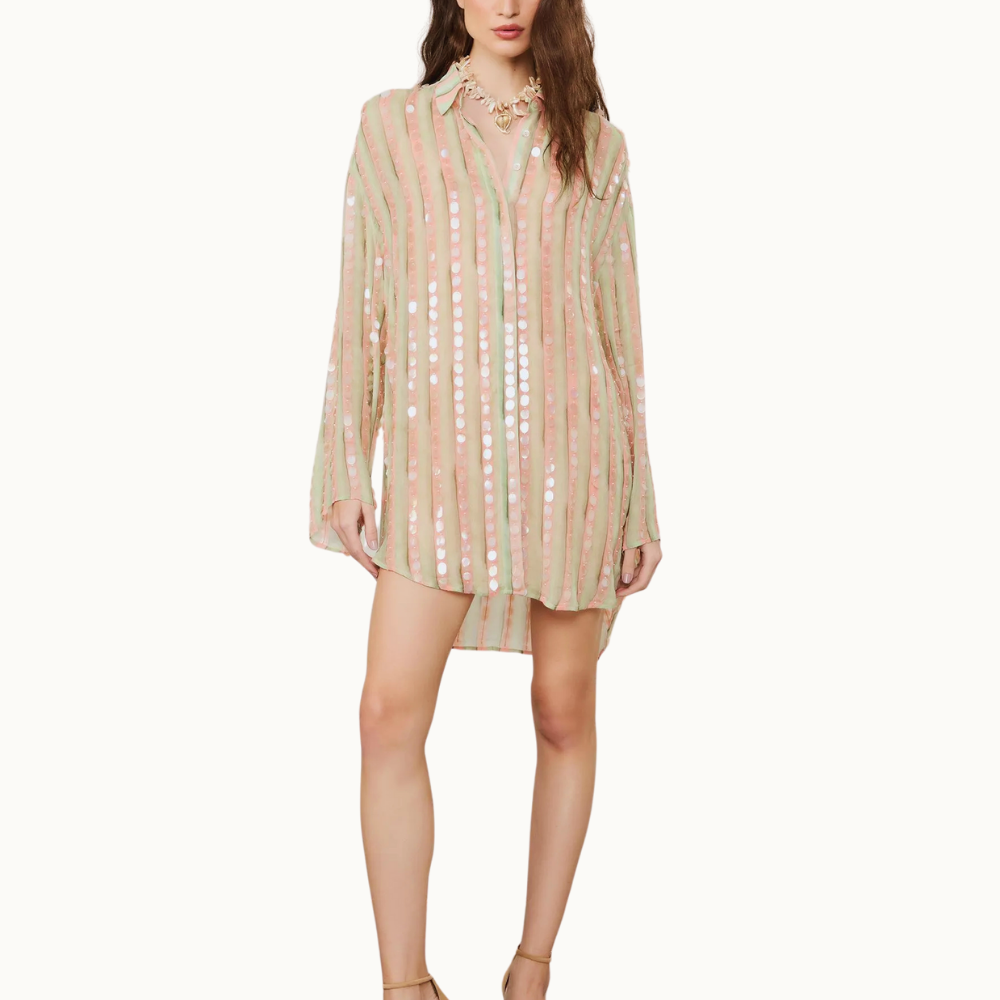 CHEMISE AQUA PAETE MULTICOLOR