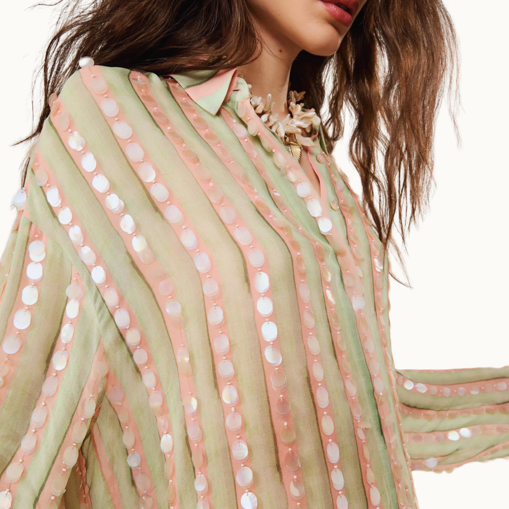 CHEMISE AQUA PAETE MULTICOLOR