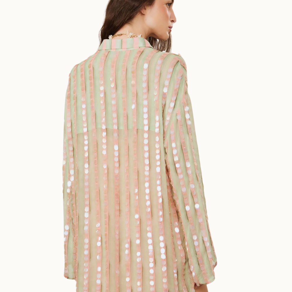 CHEMISE AQUA PAETE MULTICOLOR