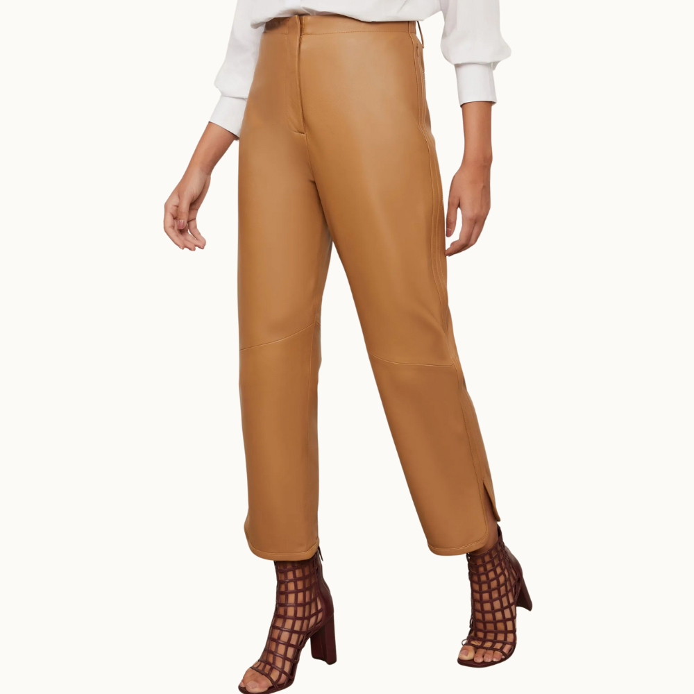 CALÇA DE COURO FAIXA LATERAL