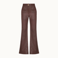 Calça Feminina De Couro Flare Nesgas