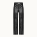 Calça Feminina De Couro Sport Recorte Pespontos