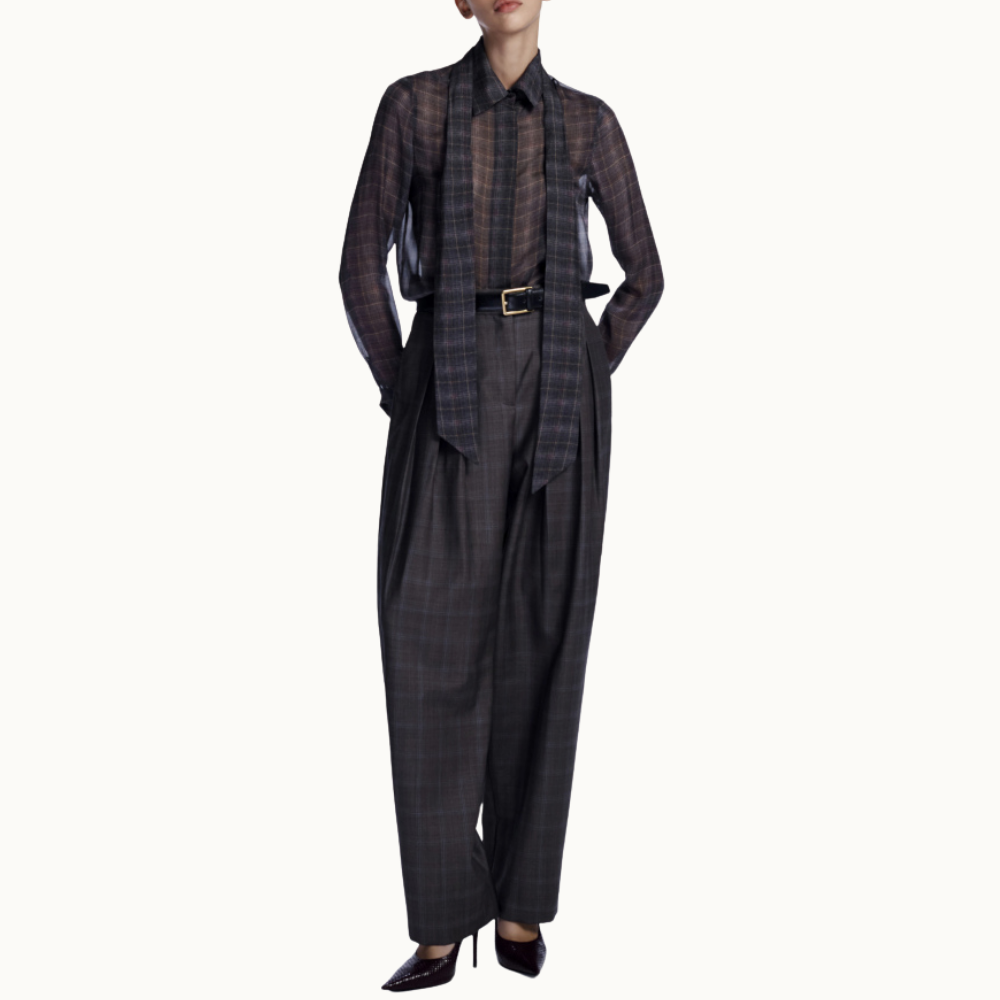 Camisa Mousseline Xadrez