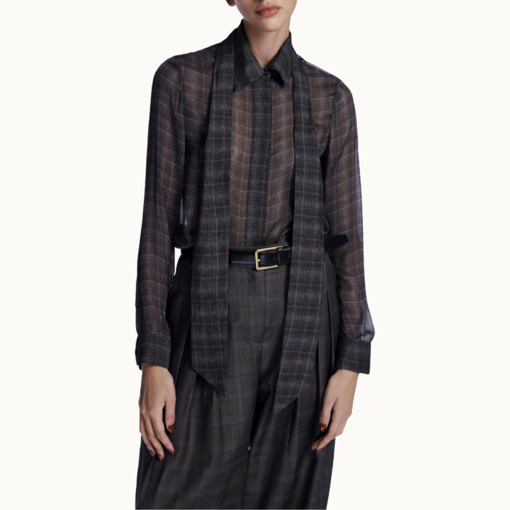 Camisa Mousseline Xadrez
