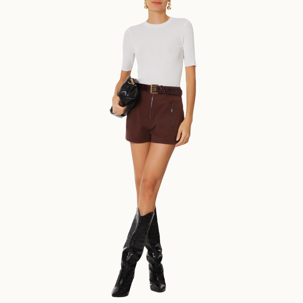 Camiseta Feminina Básica Canelada Tricot