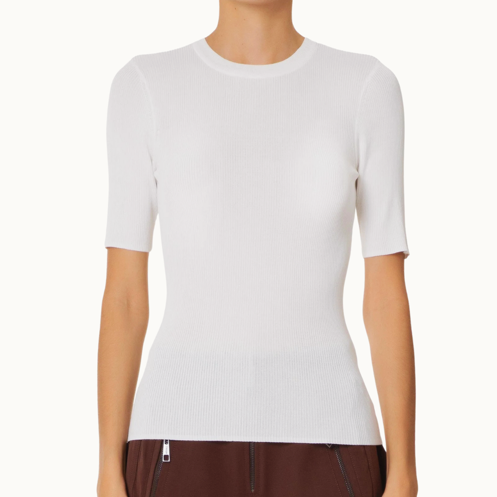 Camiseta Feminina Básica Canelada Tricot