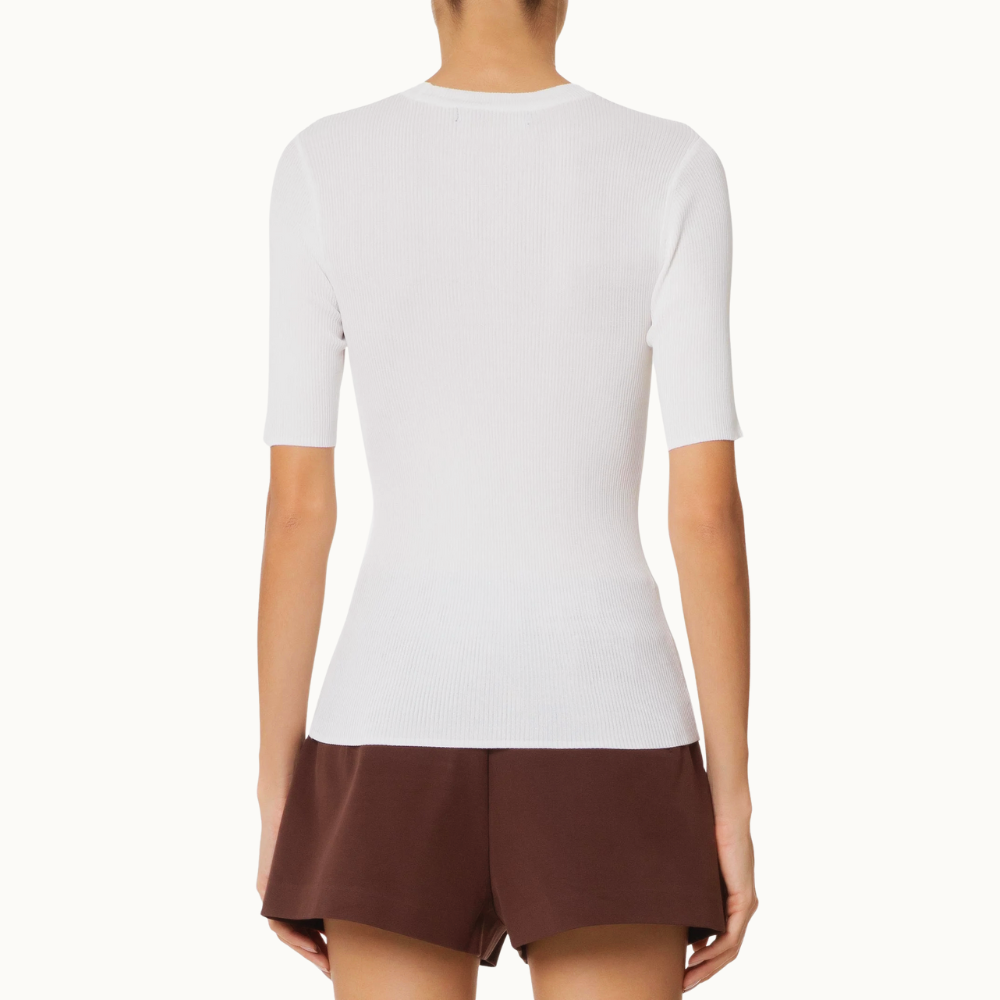 Camiseta Feminina Básica Canelada Tricot