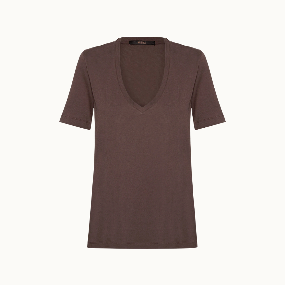 Camiseta Feminina De Algodão Pima Decote V