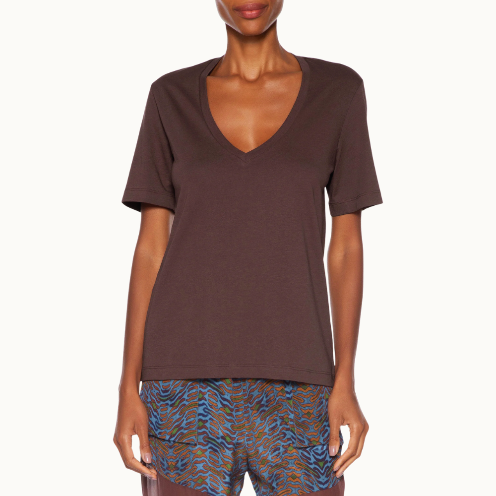 Camiseta Feminina De Algodão Pima Decote V