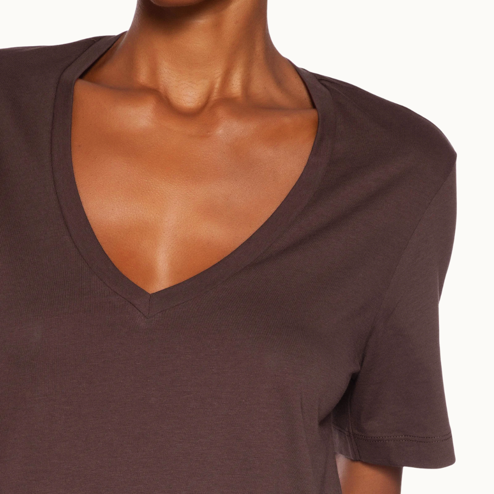 Camiseta Feminina De Algodão Pima Decote V