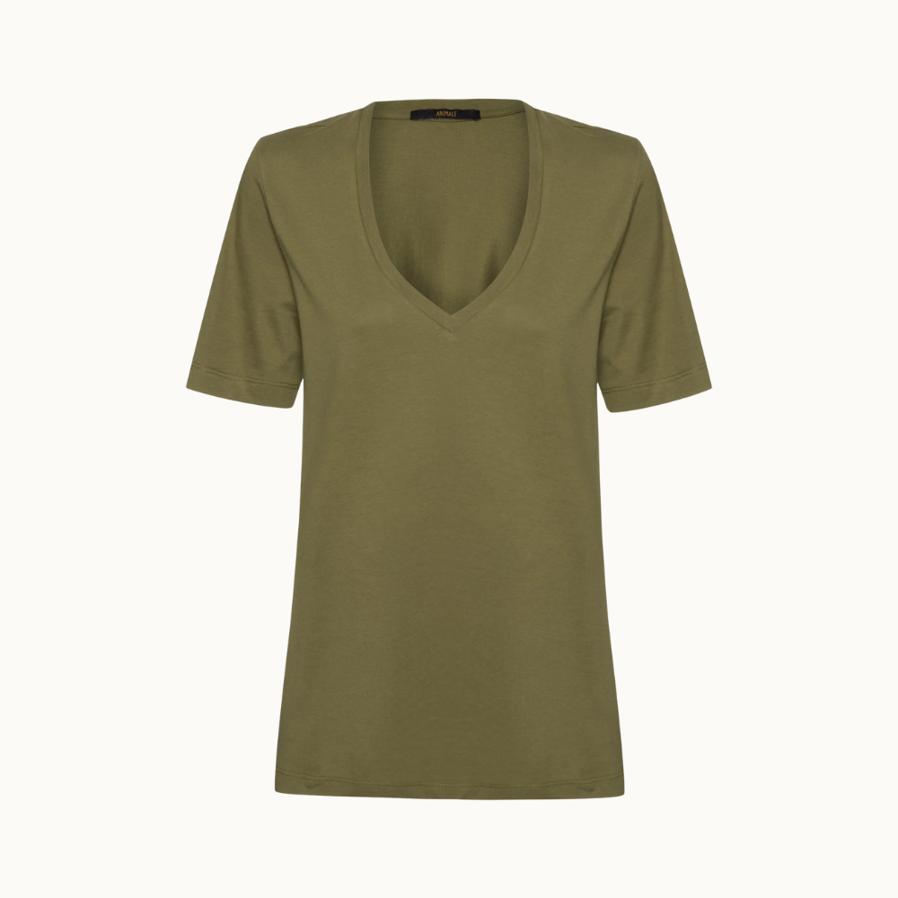 Camiseta Feminina De Algodão Pima Decote V