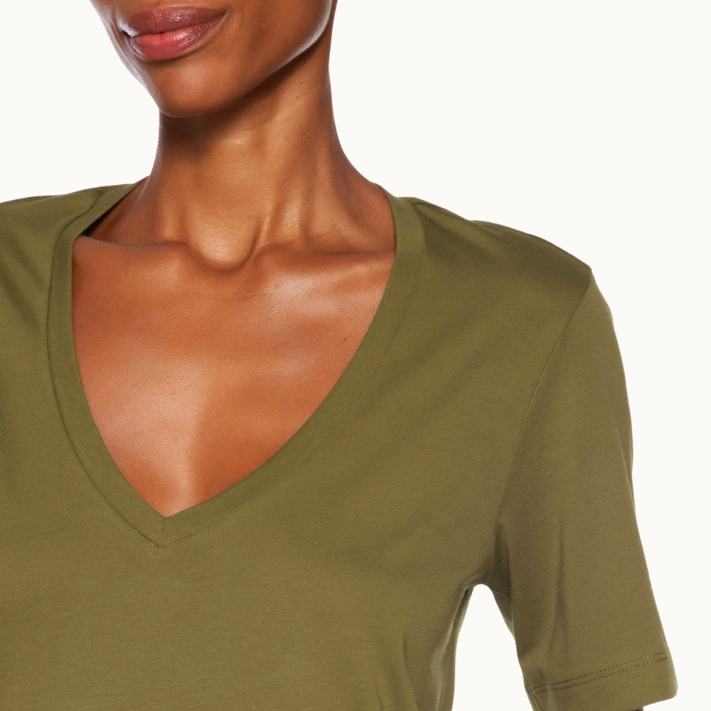 Camiseta Feminina De Algodão Pima Decote V