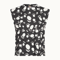 TSHIRT QUADRADINHA BICOLOR POIS BANDA