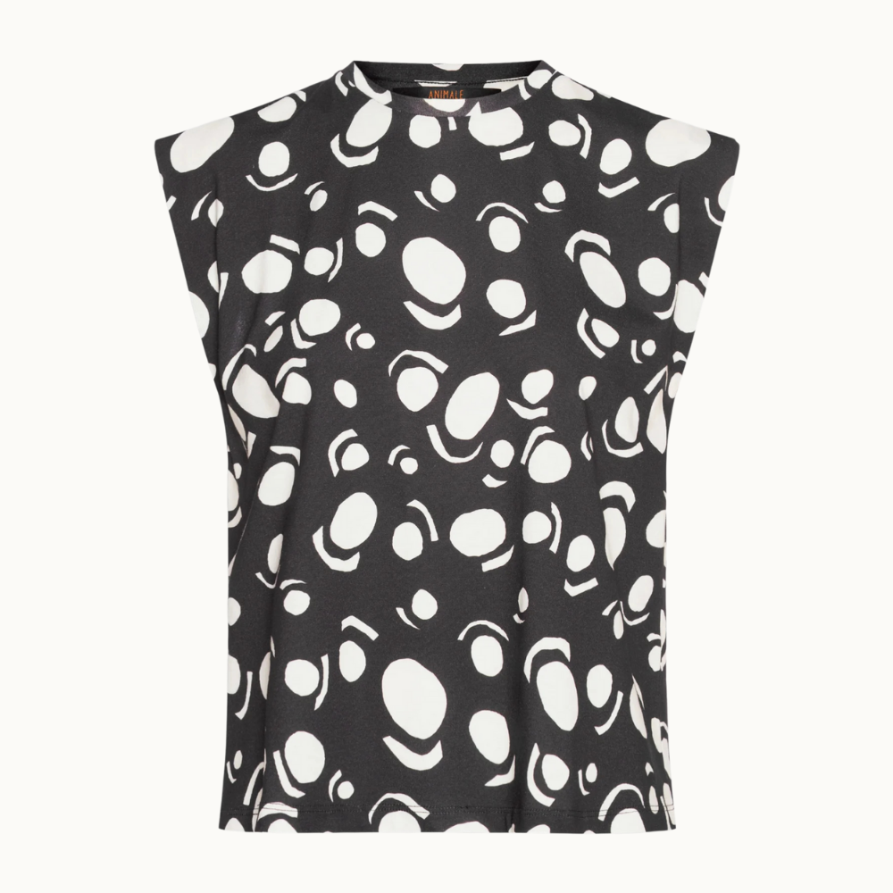 TSHIRT QUADRADINHA BICOLOR POIS BANDA