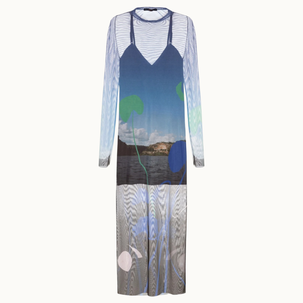 VESTIDO DE TULE MIDI PAISAGEM