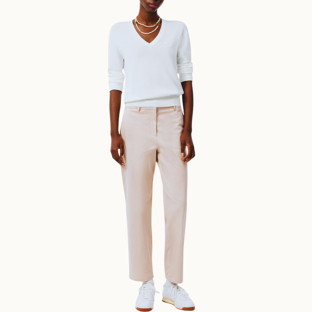 CALÇA CHINO EM GABARDINE DE ALGODÃO STRAIGHT FIT
